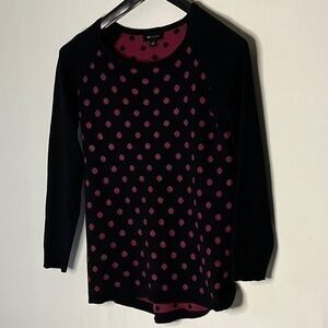women’s  lightweight sweater black/pink polka dots S AB Studio